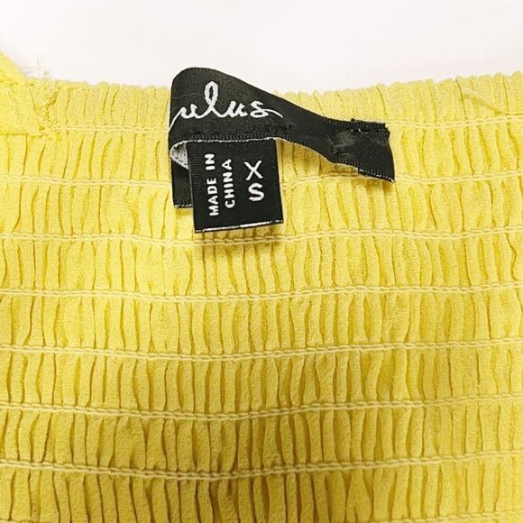 Lulus Summer Invite Yellow Tie-Strap Tiered Midi Dress Size XS NWT - Picture 9 of 11